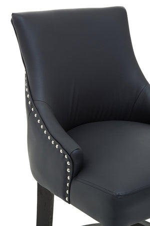 Westbury House Charcoal Leather Effect Bar Chair