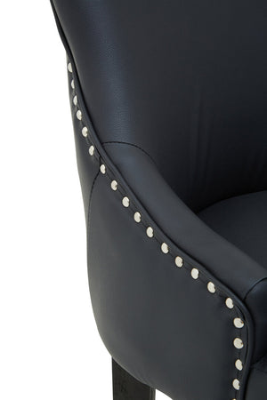 Westbury House Charcoal Leather Effect Bar Chair