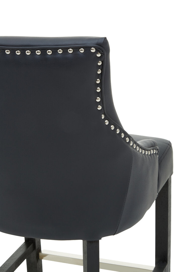 Westbury House Charcoal Leather Effect Bar Chair