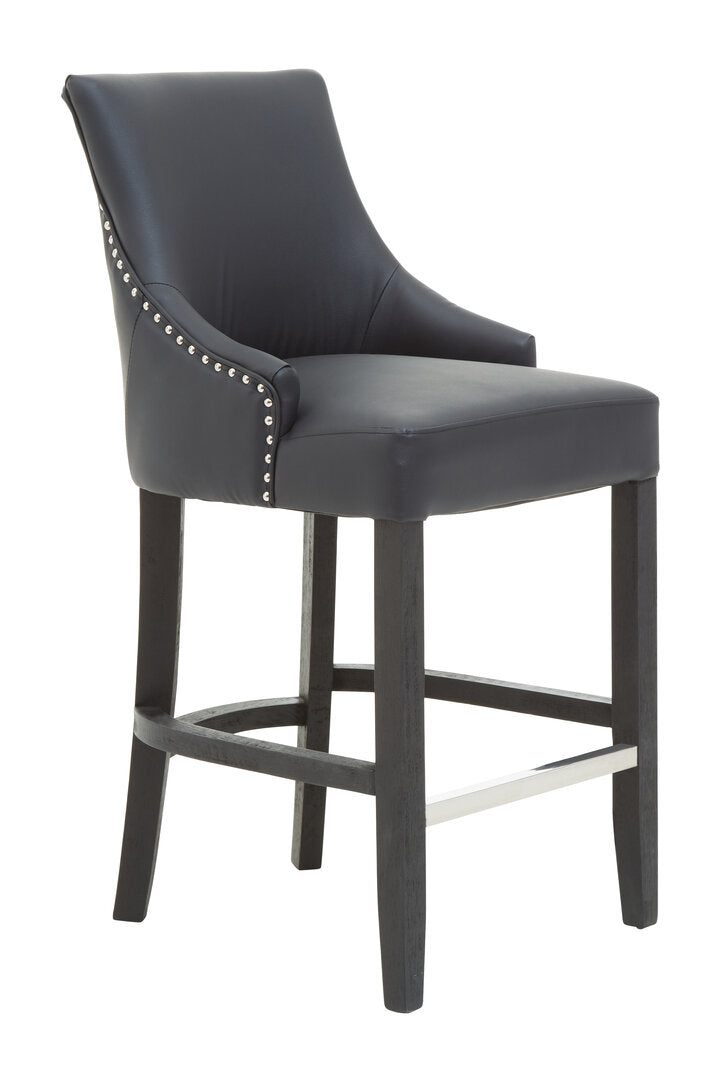 Westbury House Charcoal Leather Effect Bar Chair
