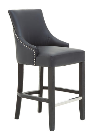 Westbury House Charcoal Leather Effect Bar Chair