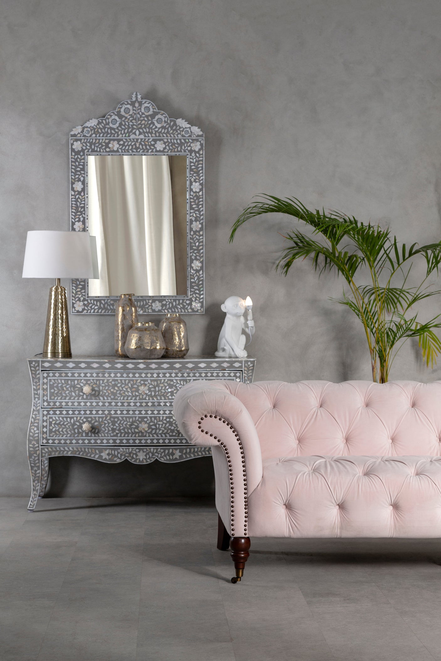 Aira Three Seater Chesterfield Sofa