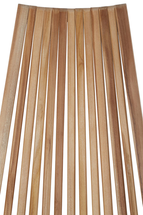 Close up of back of Marano wooden lounge chair on a white background