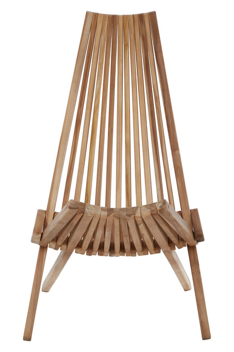 Front view of Marano wooden lounge chair on a white background