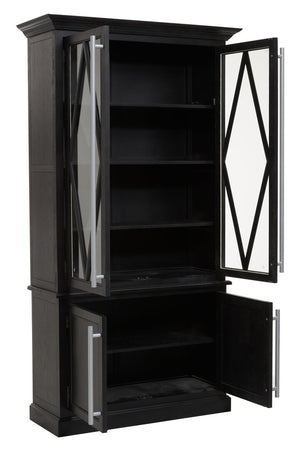 Arden Black Oak Tall Wooden Display Cabinet