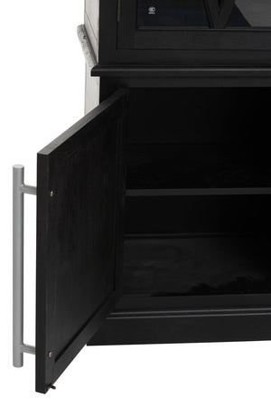 Arden Black Oak Tall Wooden Display Cabinet