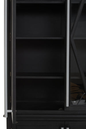 Arden Black Oak Tall Wooden Display Cabinet