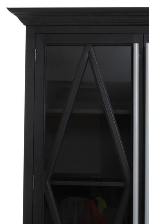 Arden Black Oak Tall Wooden Display Cabinet