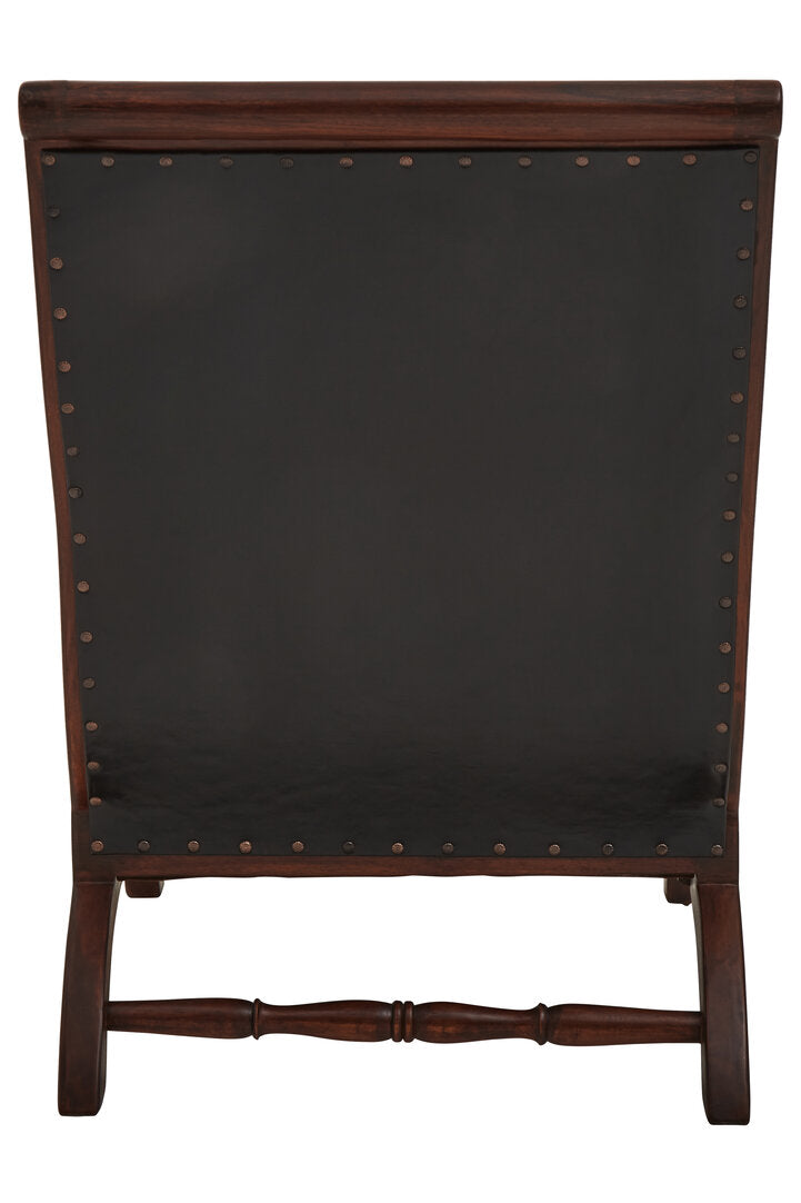 Tierra Black Leather Chair With Footstool