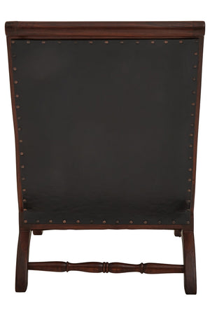 Tierra Black Leather Chair With Footstool