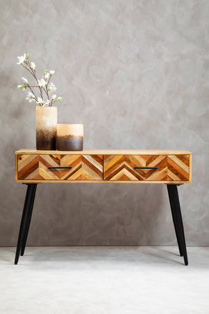 Tessera Two Drawer Mango Wood Console Table