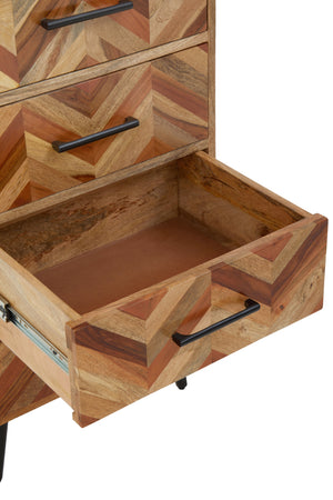 Tessera 5 Drawer Mango Wood Chest of Drawers