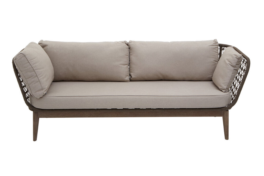 Kora Rope Kora 3 Seater Woven Rope Bronze & Charcoal Sofa – Green & Gable