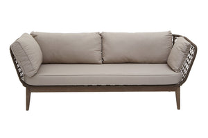 Kora 3 Seater Woven Rope Bronze & Charcoal Sofa