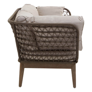 Kora 3 Seater Woven Rope Bronze & Charcoal Sofa