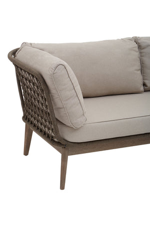 Kora 3 Seater Woven Rope Bronze & Charcoal Sofa