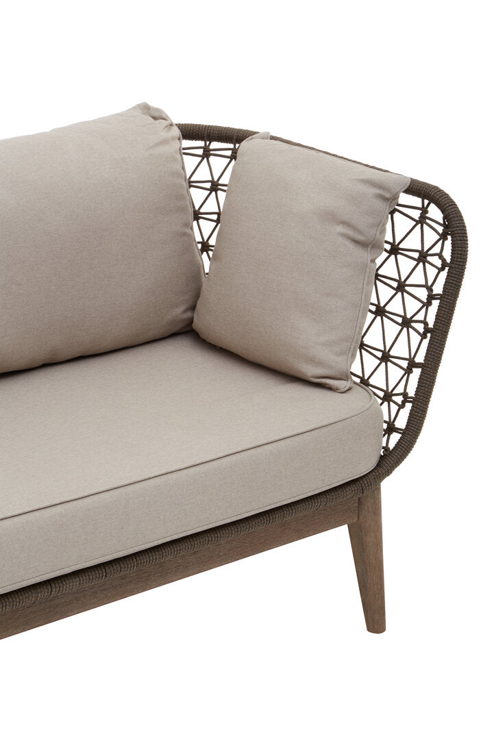 Kora Rope Kora 3 Seater Woven Rope Bronze & Charcoal Sofa – Green & Gable