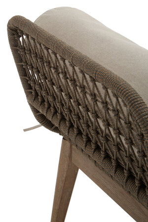 Kora Rope Woven Lounge Bench With Cushions