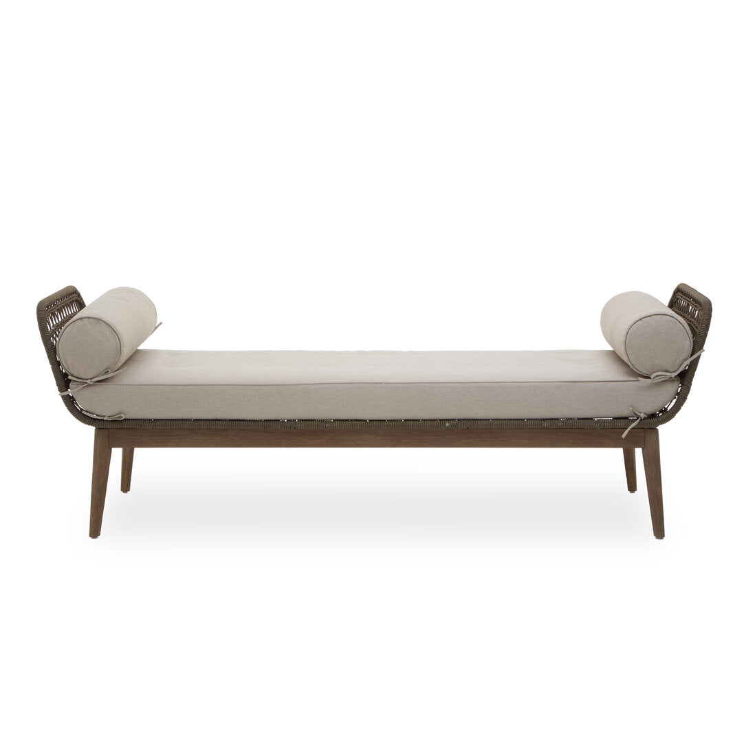 Kora Rope Woven Lounge Bench With Cushions