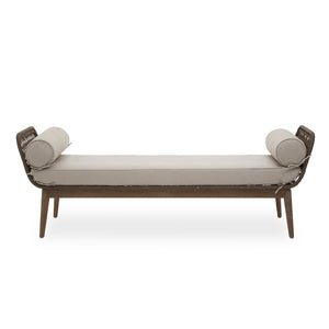 Kora Rope Woven Lounge Bench With Cushions