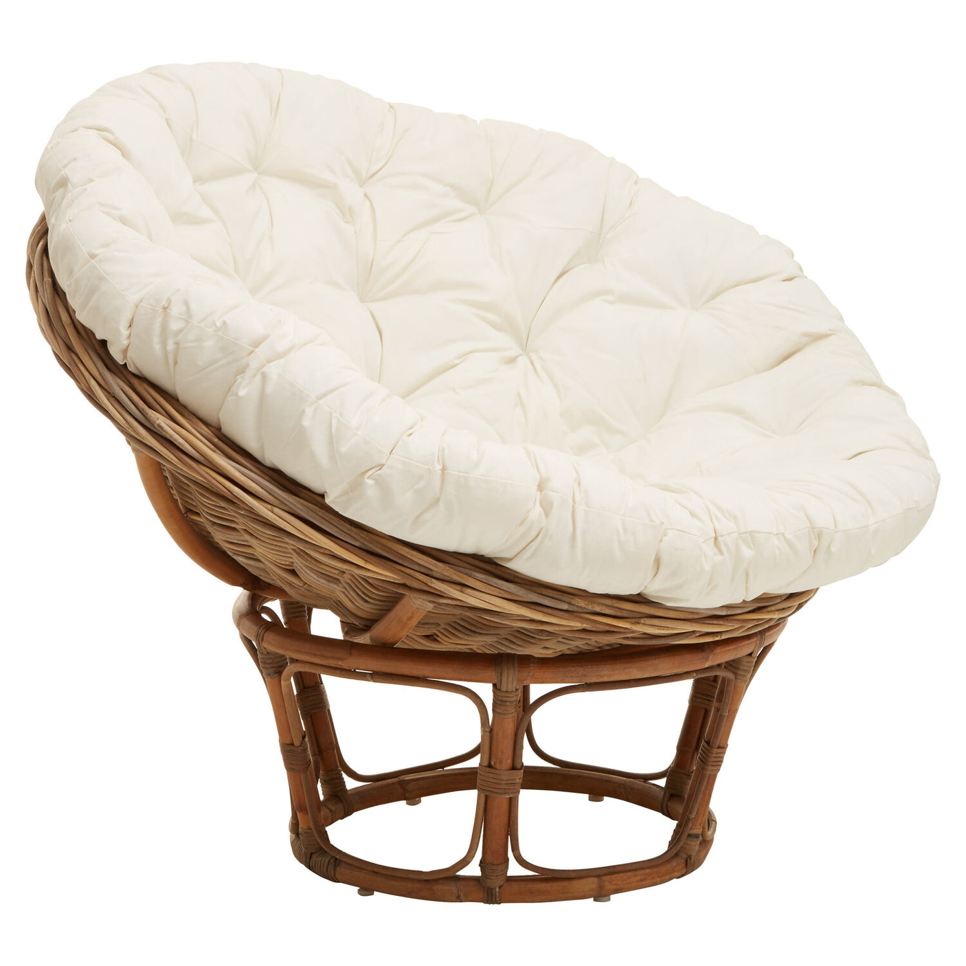 Marano round rattan chair with cream cushion