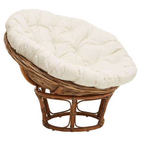 Marano round rattan chair with cream cushion