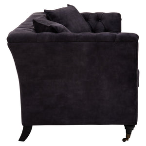 Lucinda Three Seater Grey Velvet Sofa