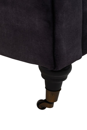 Lucinda Three Seater Grey Velvet Sofa