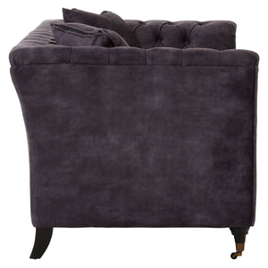 Lucinda Two Seater Grey Velvet Sofa