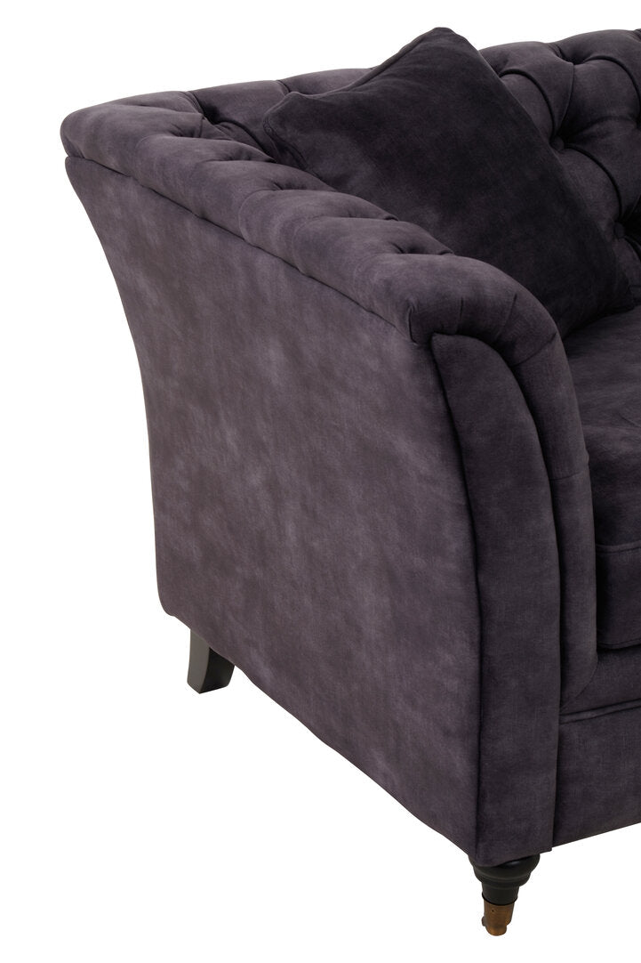 Lucinda Two Seater Grey Velvet Sofa