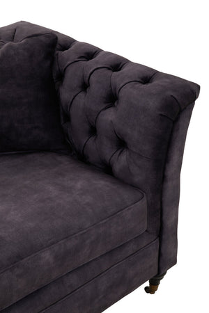 Lucinda Two Seater Grey Velvet Sofa