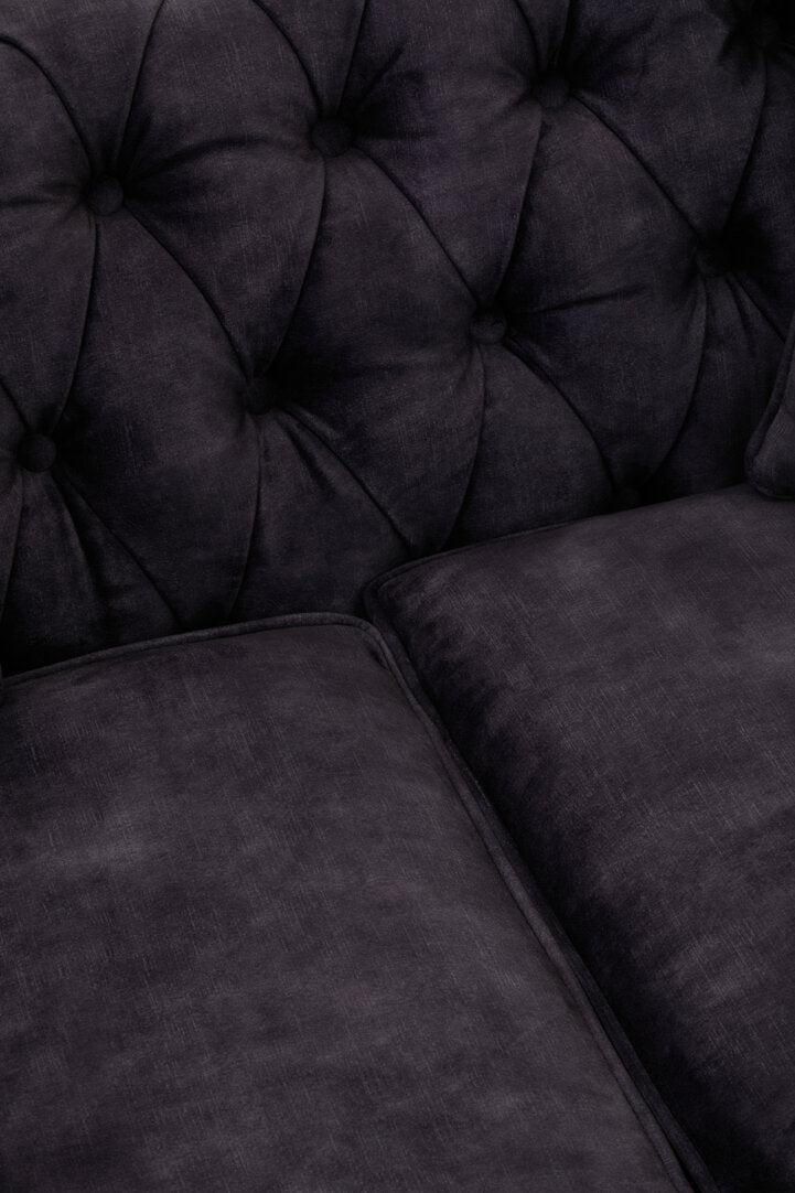 Lucinda Two Seater Grey Velvet Sofa