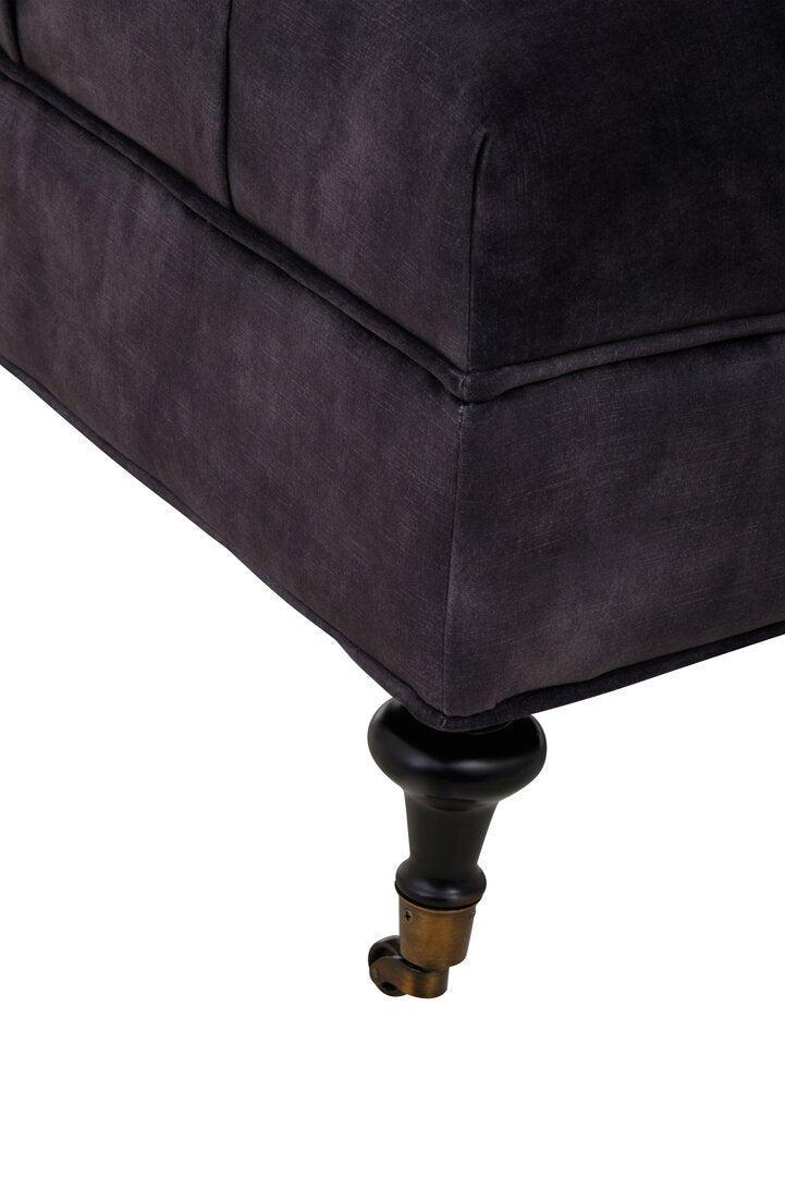 Lucinda Grey Velvet Ottoman