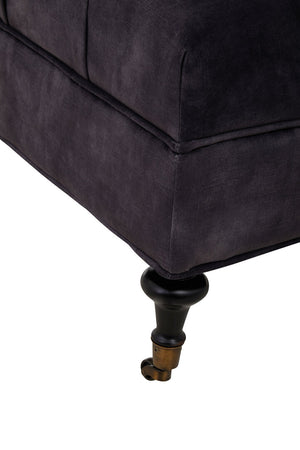 Lucinda Grey Velvet Ottoman