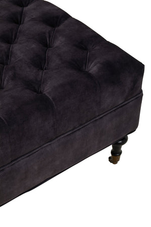 Lucinda Grey Velvet Ottoman