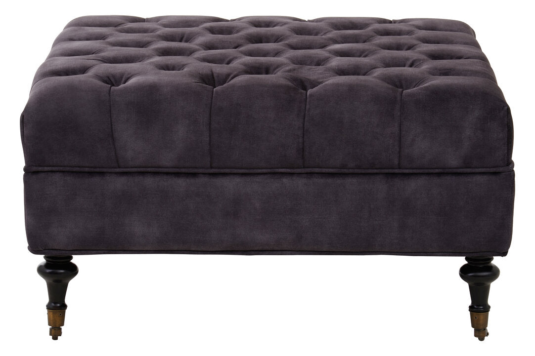 Lucinda Grey Velvet Ottoman