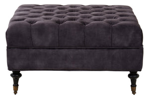 Lucinda Grey Velvet Ottoman