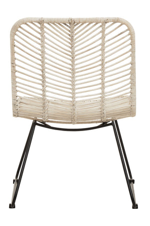Juno Natural Rattan Black Metal Chair