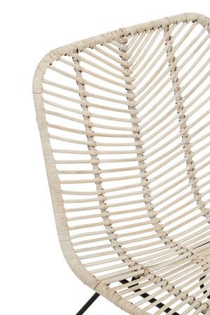 Juno Natural Rattan Black Metal Chair