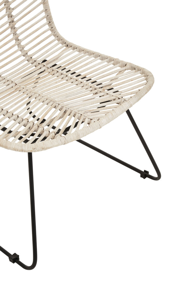 Juno Natural Rattan Black Metal Chair