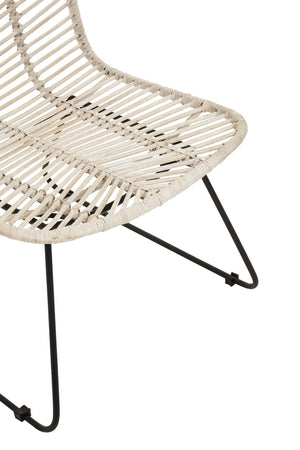 Juno Natural Rattan Black Metal Chair