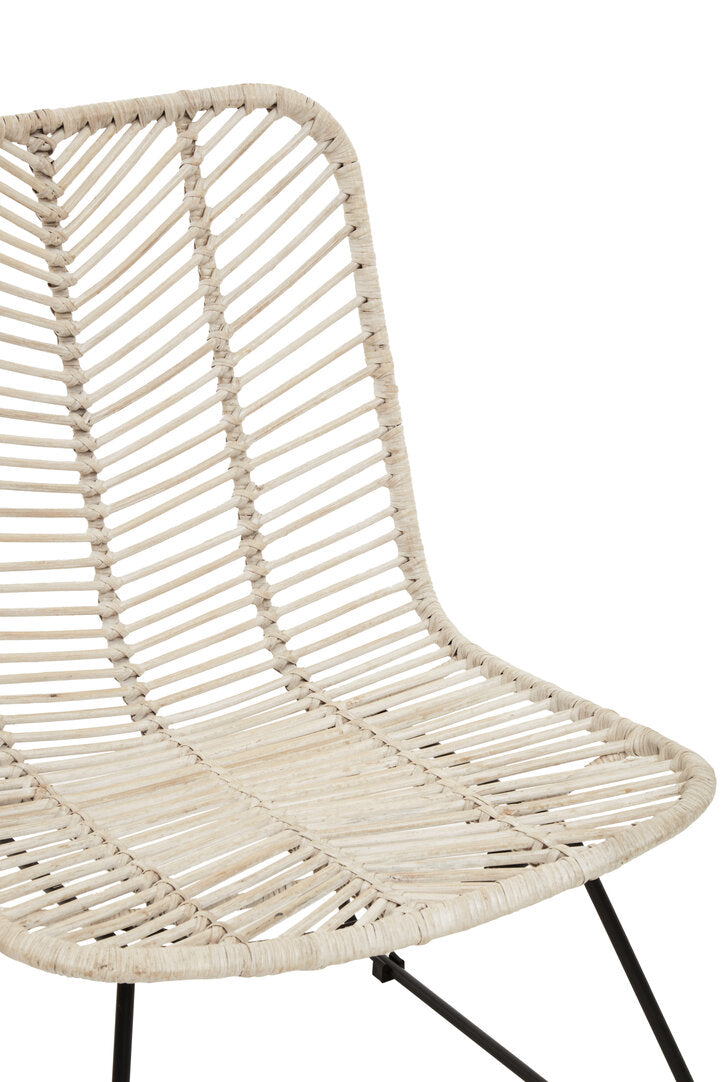 Juno Natural Rattan Black Metal Chair