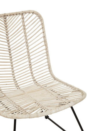 Juno Natural Rattan Black Metal Chair