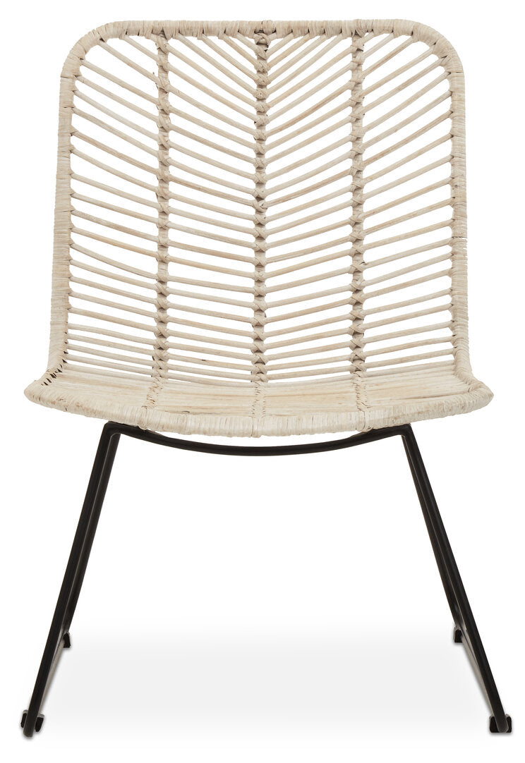 Juno Natural Rattan Black Metal Chair