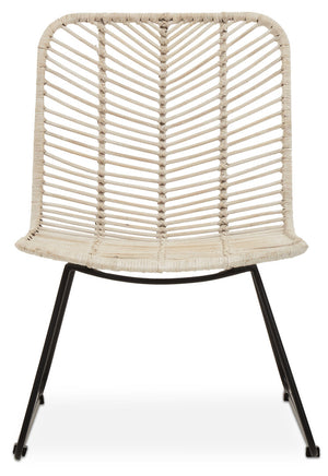 Juno Natural Rattan Black Metal Chair