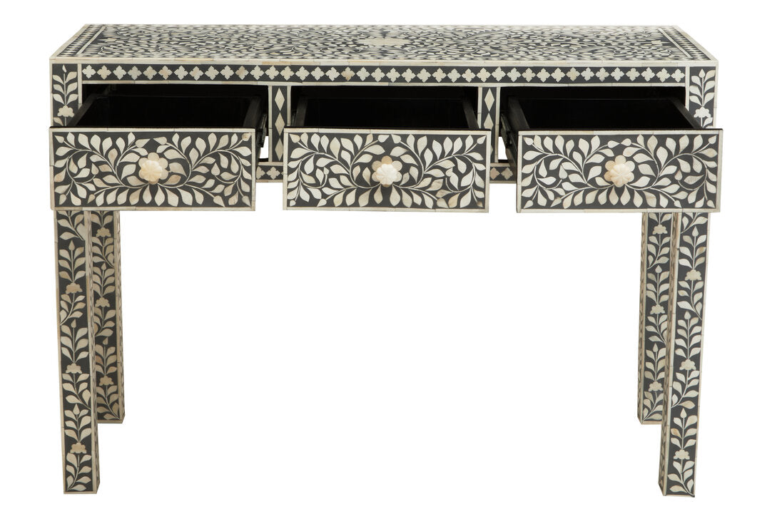 Axis Bone Inlay Desk with 3 Drawers