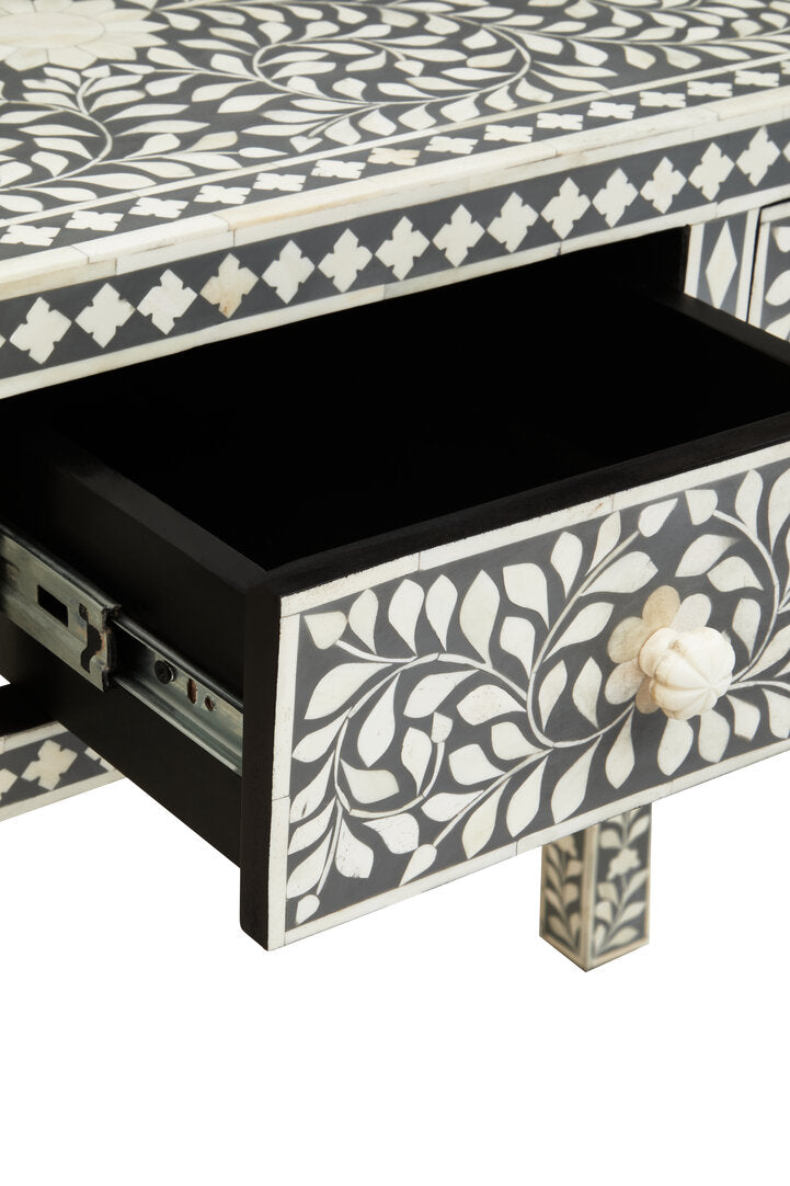 Axis Bone Inlay Desk with 3 Drawers