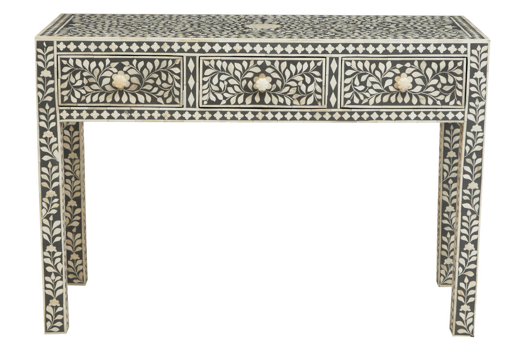 Axis Bone Inlay Desk with 3 Drawers