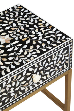 Axis One Drawer Bedside Table with Bone Inlay