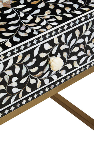 Axis One Drawer Bedside Table with Bone Inlay